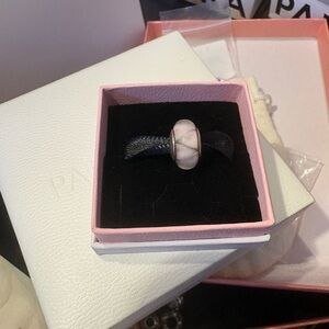 Pandora “retired “Pink and Silver murano glass 925 ale charm
